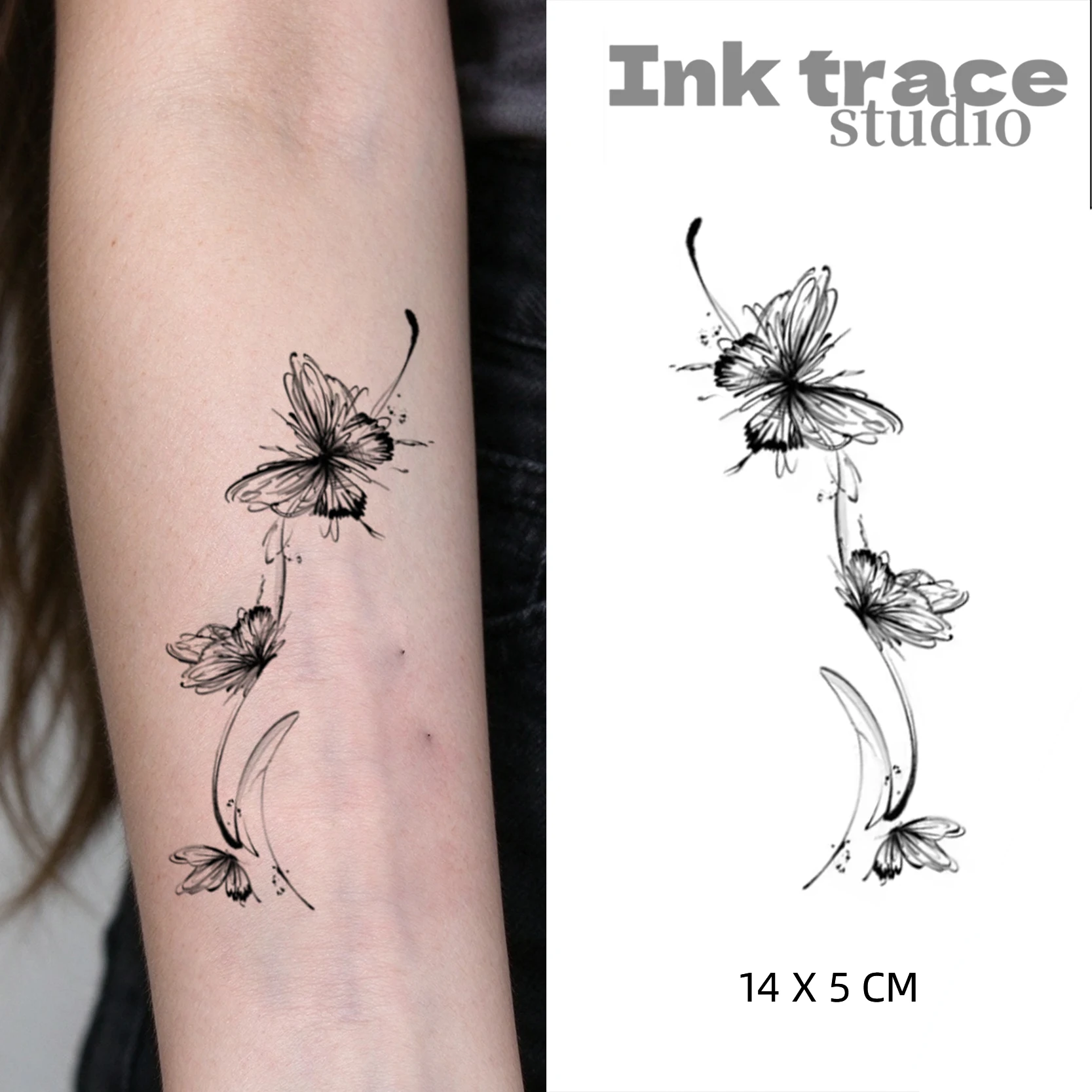 1/3PCS Butterfly temporary tattoo sticker, waterproof magic tattoo, lasts to 15 days fake tattoo, semi permanent tattoo