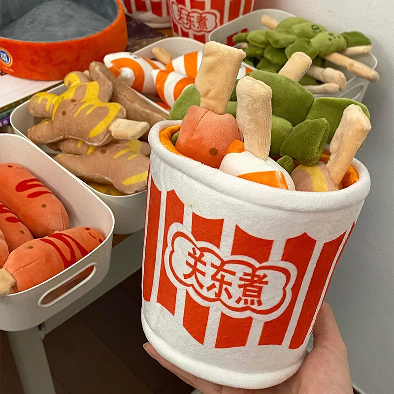 Cute Small Stuffed Food Spicy Hot Pot Plush With Oden Design Creative Toy Set Fast Foodies Soft Plush Toy For Decoration Boys