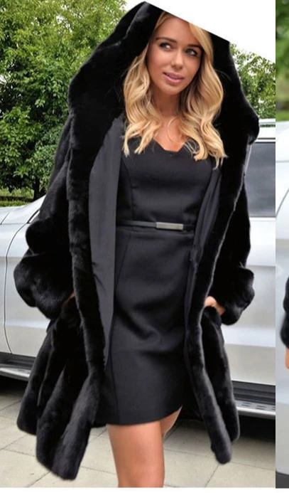Women Autumn Winter Imitation Fur Cotton-padded Coat Loose Open Cardigan Jacket Solid Color