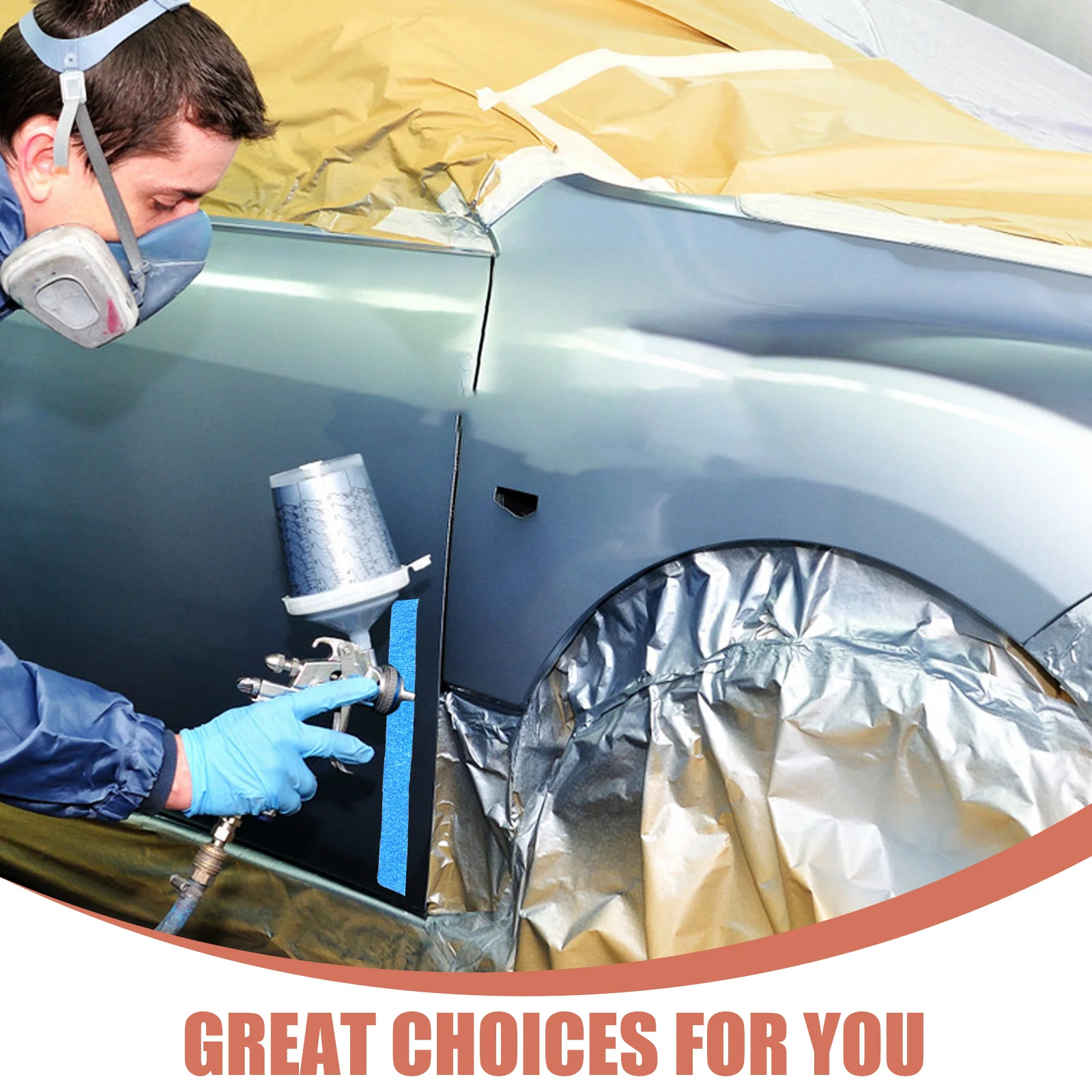 

4pcs 18mm High-adhesive Blue Masking Tape for Automotive Paint 50m Roll No Residue Paper Painter Tape for Crafts