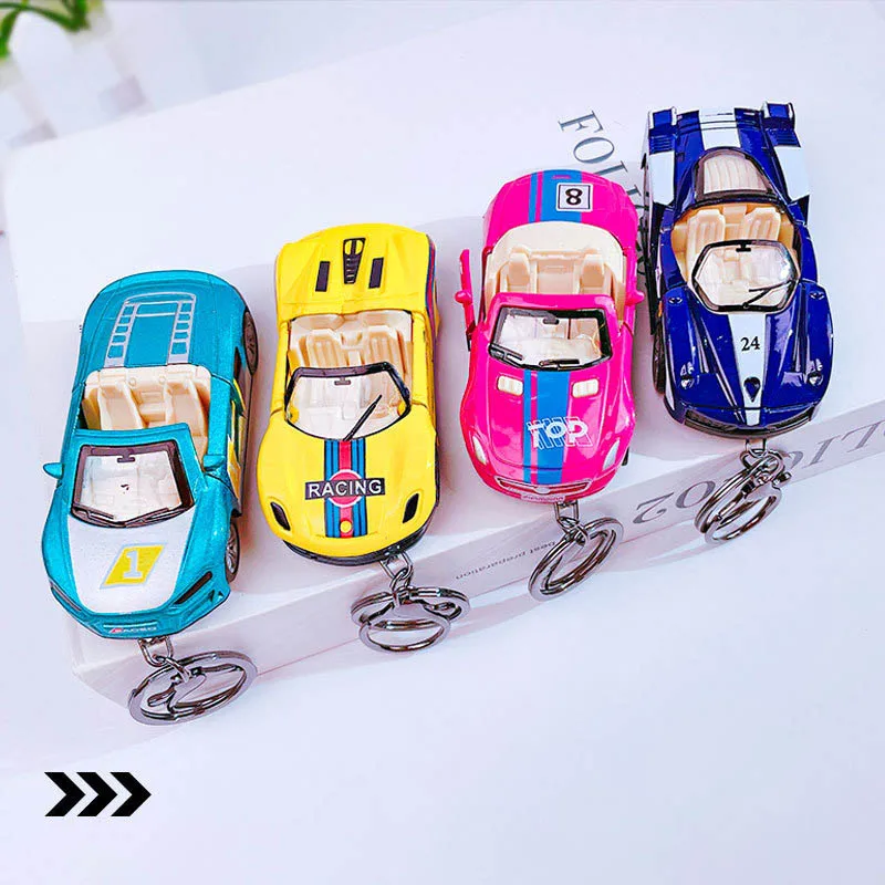 合金コンバーチブルスポーツカーおもちゃキーホルダーペンダントかわいいミニシミュレーションレーシングカープルバック車グライディングカー少年の誕生日プレゼント