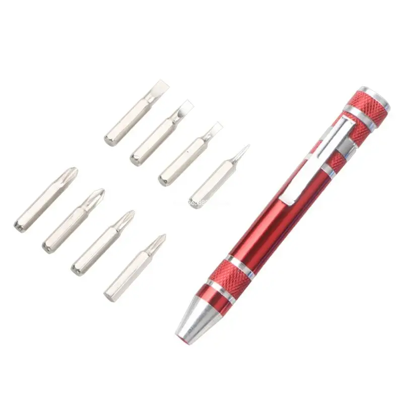 8 in 1 Magnetic Pocket Screwdriver Practical Pen Shape Screwdriver Mini Gadget Repair Tool for Home Improvement Projects