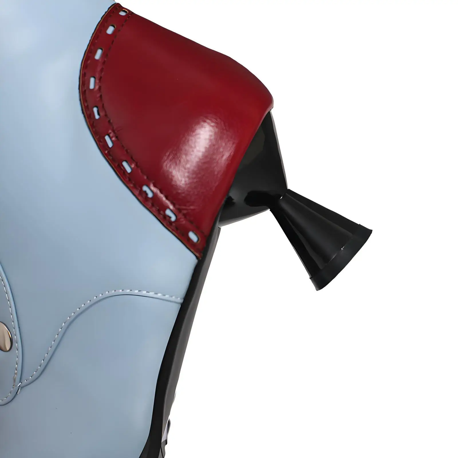 Women Medieval Steampunk Knight Boots Victorian Riding Boot With Zipper Studded Rivets Color Block Brogue Detail Cone Heel Boots 6