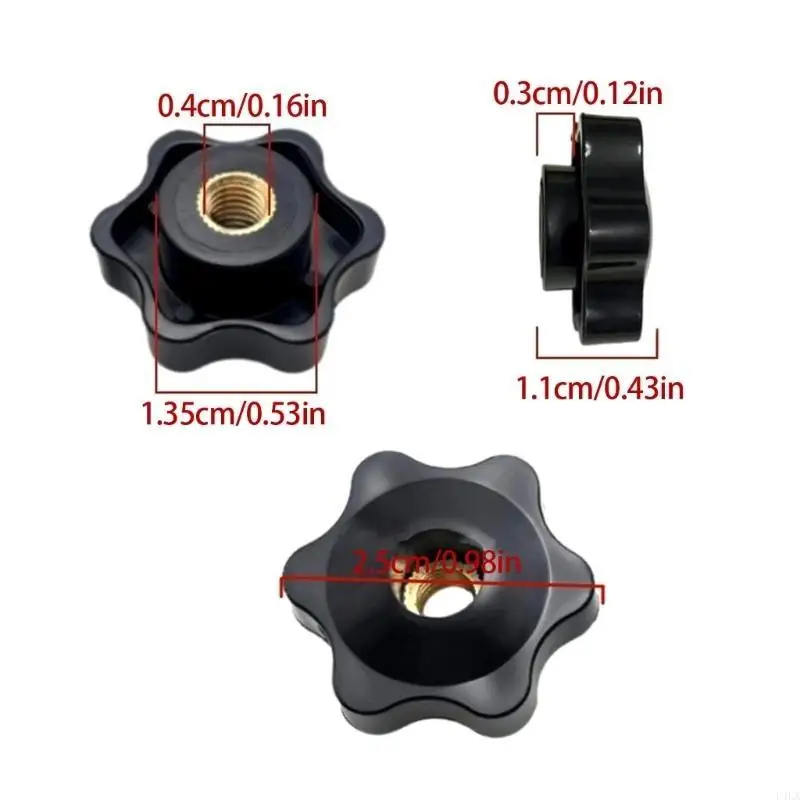 u4la 20pcs يدوي البرقوق شد المكسرات مقبض مقبض الإبهام الميكانيكي الجوز المسمار على نوع المقابض ملولبة نجم المقبض الدائم