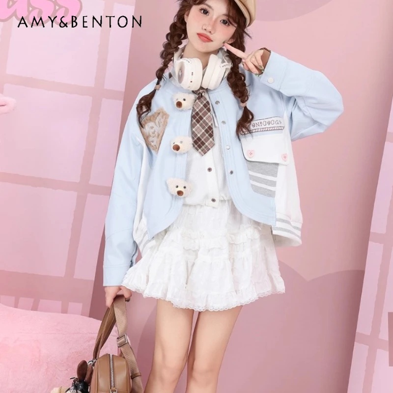 

Korean Design White Lace Sweet Cool Cute Women's Tutu Skirt 2025 Spring Summer New Ballet Style Elastic Waist Mini Skirts Ladies