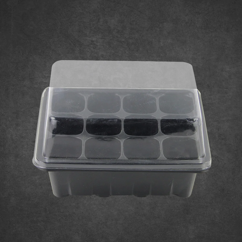 

3 pcs 18X14X6Cm Seedling Tray Kit 12 Cells With Transparent Lid Plastic Growing Container For Gardening Moisturizing Sprout