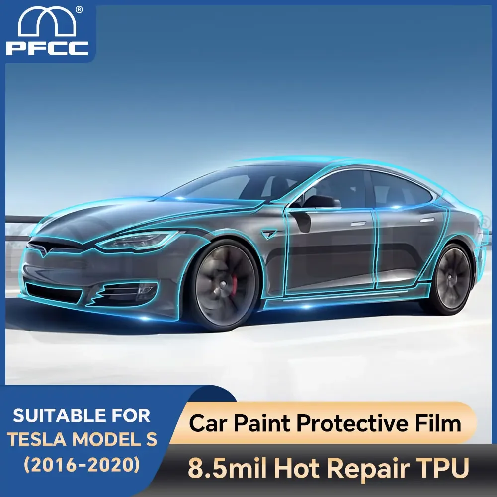 PFCC Pre-cut Protection Film For Tesla Model S 2016 2017 20218 2019 2020 PPF Paint Transparent Car Body Sticker Kit Anti-Scratch