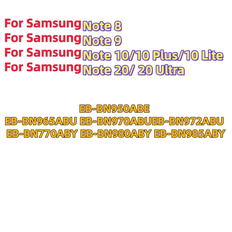 100% High quality For Samsung Note8 Note9 Note10+ Note10 Lite Note20 Ultra SM-N950 N960 N970 N975 N770 N980 N985 Batteries
