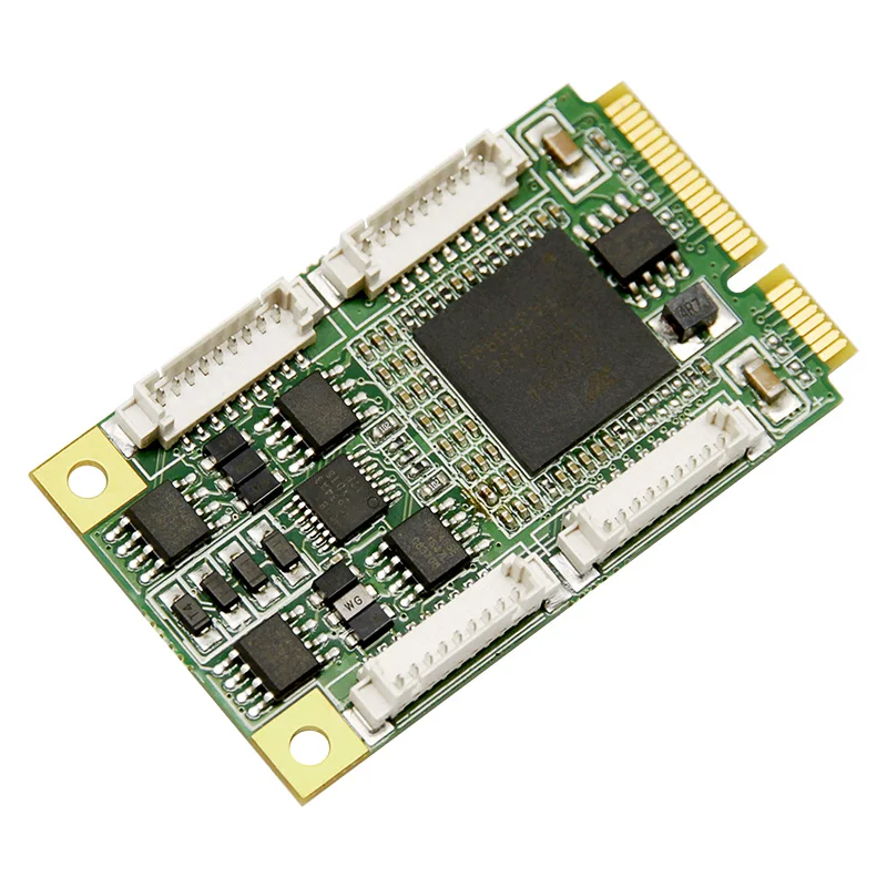 Mini PCI-E to 4-port RS-485/422 High-speed Serial Card X1 2.5Gbps PCI Express RTS/CTS  XON/XOFF