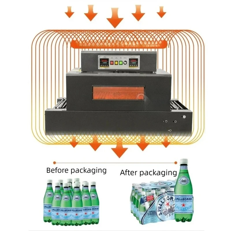 Small Heat Shrink Tunnel Packaging Machine For PET Bottles Automatic 220/110V Easy To Operate