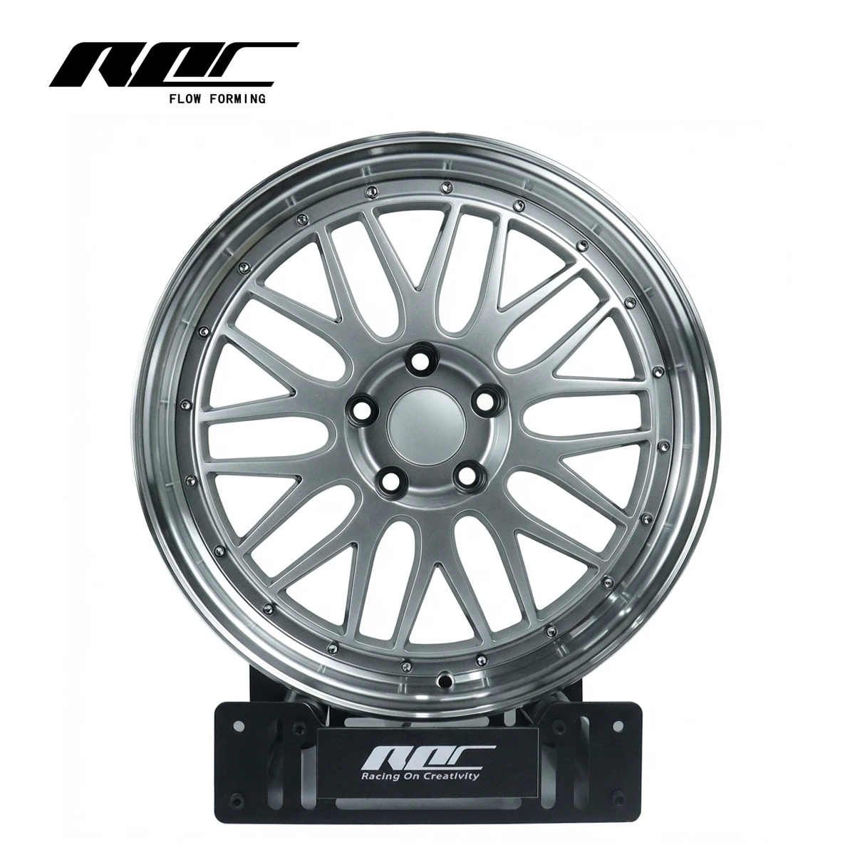 Roc Silver Machine Lip Flow Forming Wheels 17 18 19 Inch Multi Spoke LM Rims 4x114.3 5x108 5x114.3 5x112 5x120 Wheels