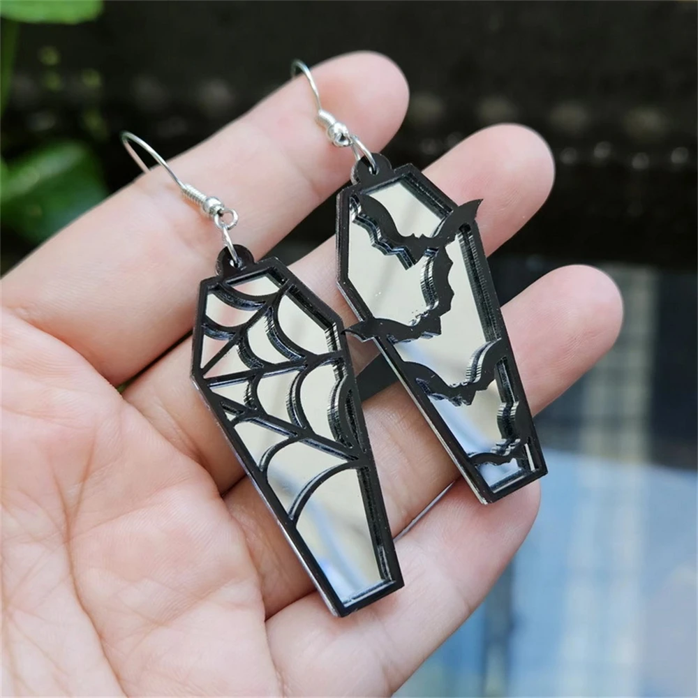 Acrylic Earrings Creative Silver Mirror Fashion Alternative Jewelry Vintage Earrings Earring Highest Rated Bat Earrings Unique