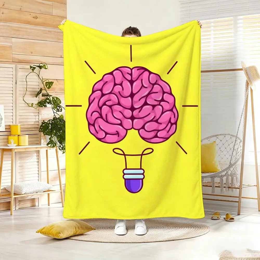 Manta de Franela Ligera de Blanket con Diseño Artístico C-Creative Brain Throw, Suave y Agradable al Tacto para el Verano