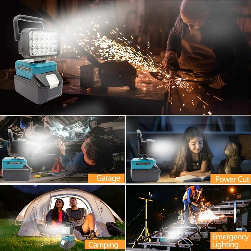 

BAAR-18 Beads Portable Lanterns Spotlight Torch LED Work Light Lamp For 18V Li- Battery BL1830 BL1840 BL1815 BL1845