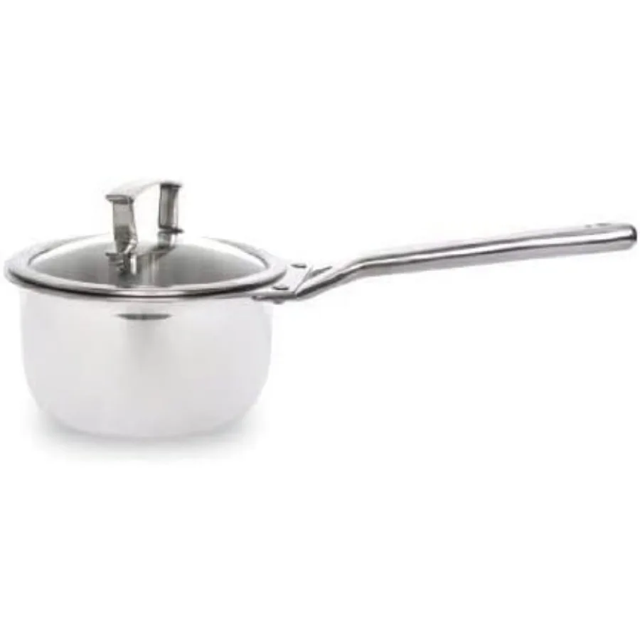 

Stainless Steel Cookware for Inducton Cooktop Sauce Pan with lid 6.5in. 1.5L