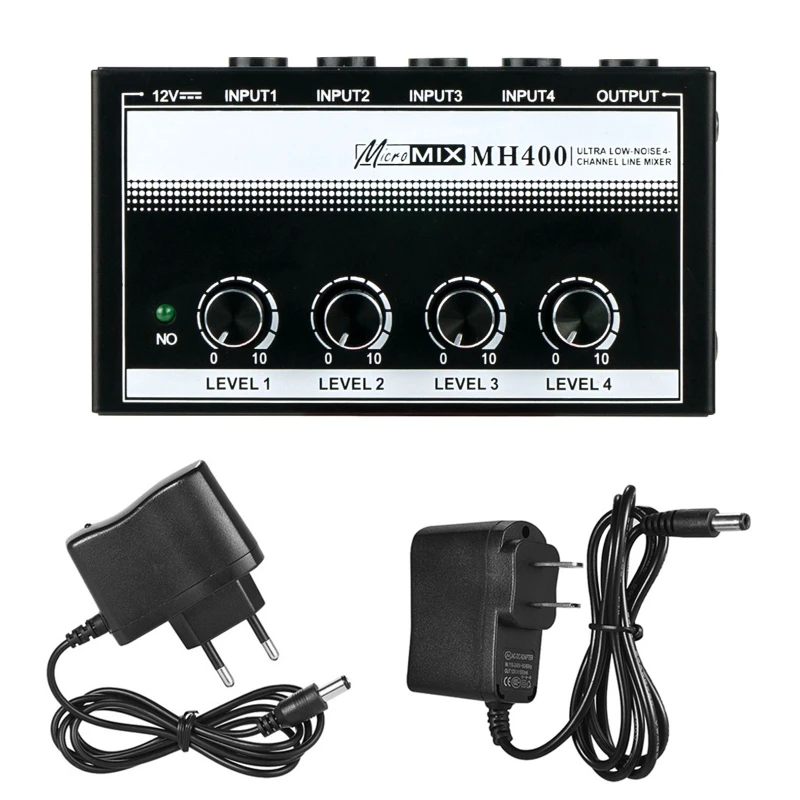 Fantastische Stereo Sound Qualität MH400 4 Kanal Mixer Mischpult Ultra-kompakt Low Noise Linie Mono Mixer Drop Shipping