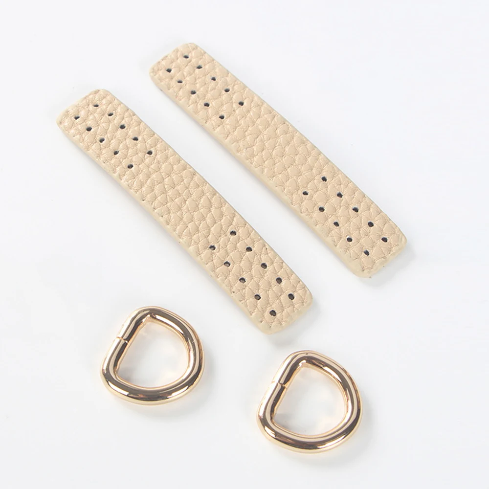 2PCS Leather Sewing On Leather Snaps Fasteners Replacement Bag Buckle DIY D Buckle PU Handbag Parts Backpack Block Lock Bag Part