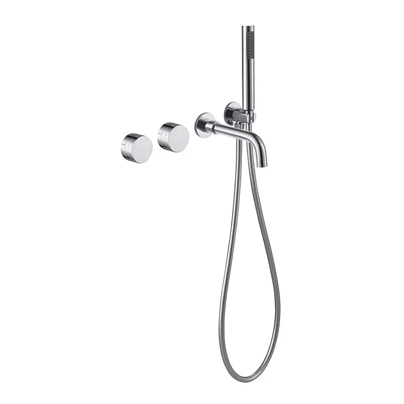 Modern Full Copper Shower System with Hidden Wall-Mounted Mixer Valve