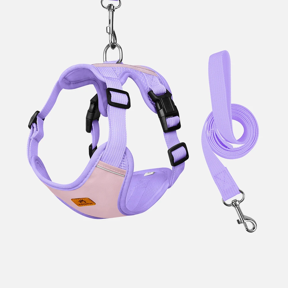 Reflective Dog Harness And Leash Set, No-Pull Pet Vest With Soft Padding, Adjustable Outdoor Walking Vest For Small Medium Large_voghion.com