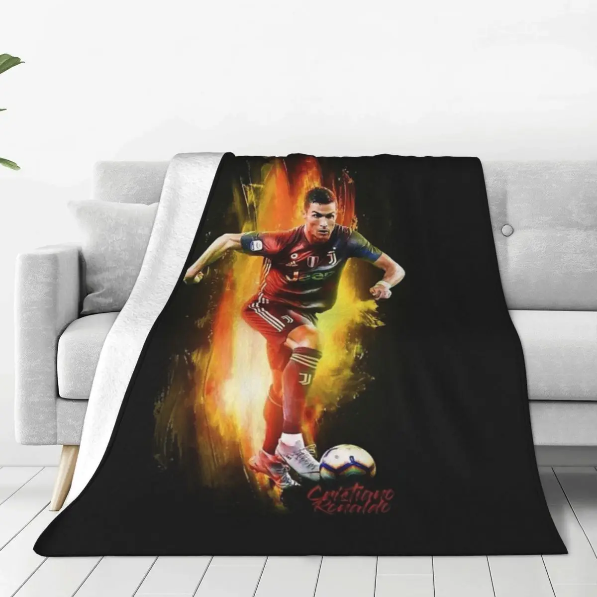 Ronaldo Wallpaper Cr7 Blankets Soft Warm Flannel Throw Blanket Cover for Bed Living room Picnic Travel Home Couch