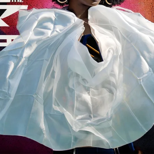 Imagen 2 del producto Velo de seda para danza del vientre para niña y mujer, velo ligero 100% de seda hecho a mano, chal de baile chino, envoltura blanca, gran oferta, 2024