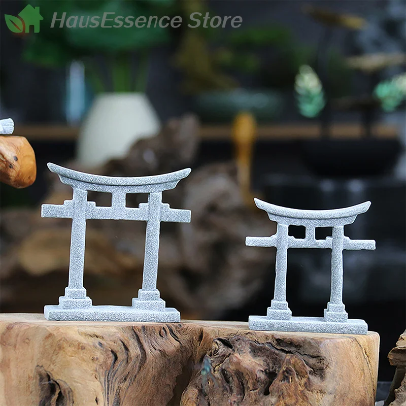 ※Torii Gate Japanese Aquarium Decor Miniature Decoration Garden Shrine Shinto Landscape Sandstone Micro Decoration