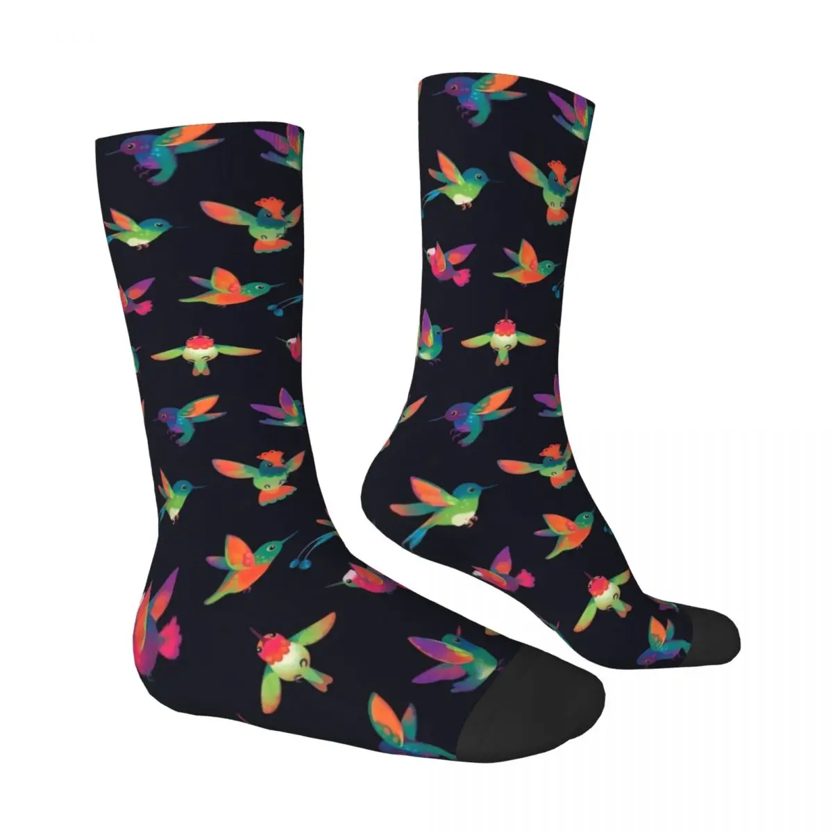 Colorful Bird Stockings Hummingbird Pattern Modern Socks Autumn Anti Skid Socks Ladies Running Comfortable Socks