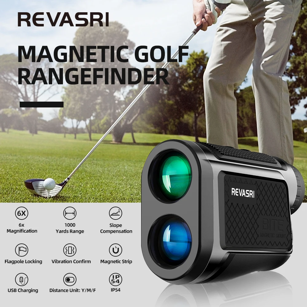 1000 Yards Laser Golf Distance Rangefinder with Slope 6X Magnification Rechargeable Range Finders Golfing Flag Lock Vibration