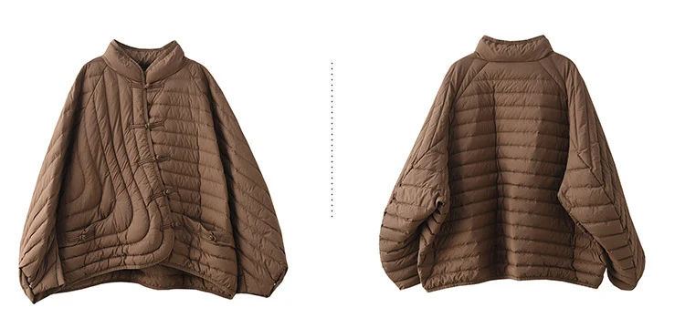 Schinteon Women Ultralight White Duck Down Jacket Over Size Loose Casual Autumn Winter Outwear Vintage Coat 2026 New