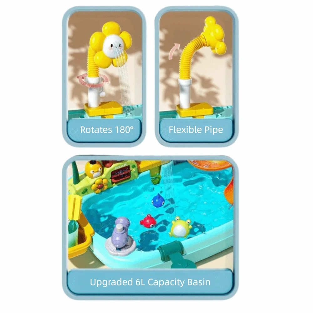 Lavabo à eau, jouets de cuisine pour enfants, Fruits et légumes, ensemble de vaisselle, jouet de jeu de rôle, amusant électrique