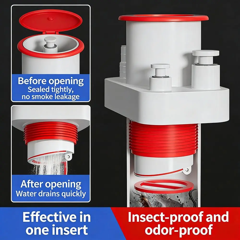 

Пластиковый соединитель для кухонных труб 5-в-1: компактный многопортовый адаптер для сливных труб, герметичный, с защитой от запаха, разделитель воды