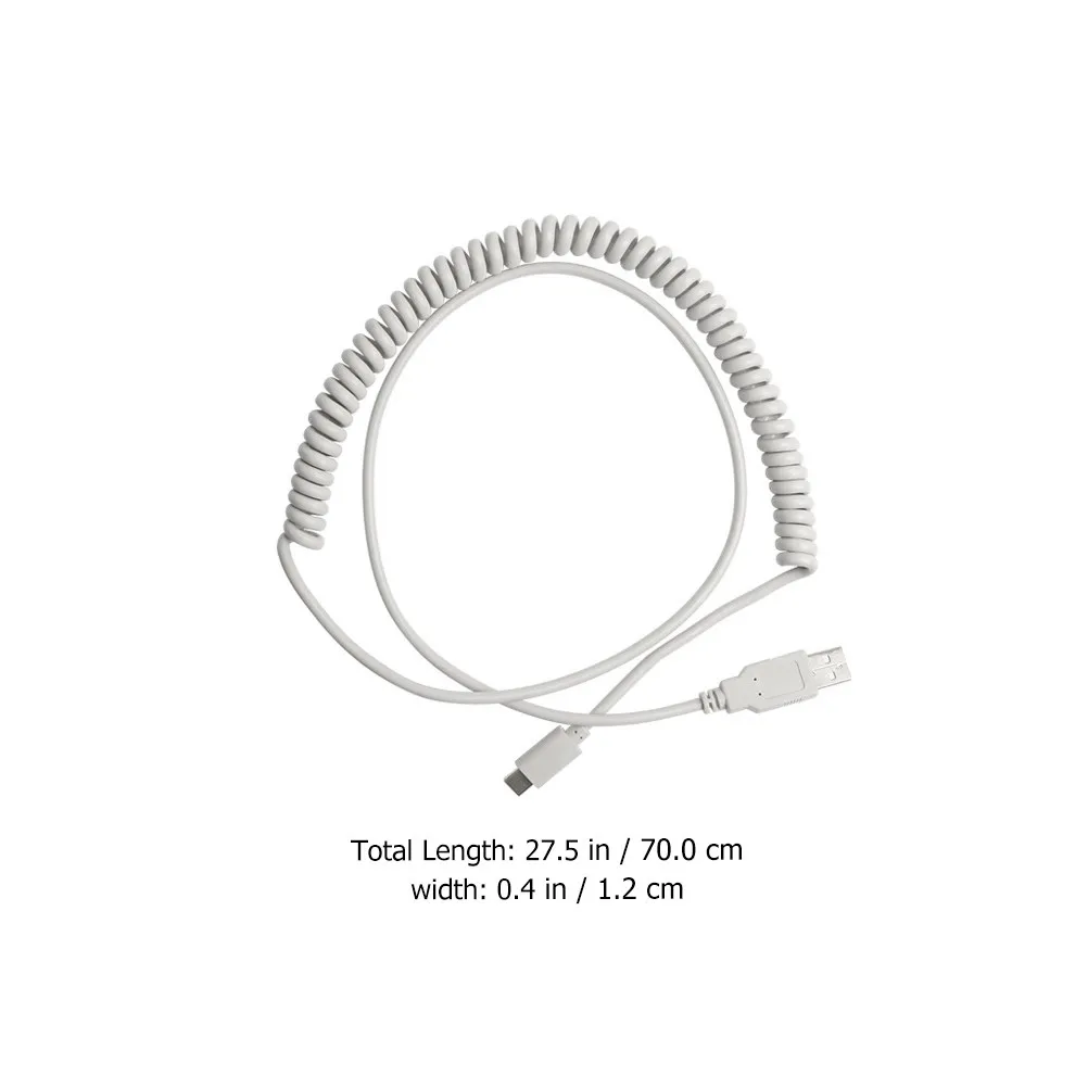 1Pcs High-Durability Spiral Keyboard Cable Type-C USB-C Mechanical Keyboard Cord Elastic Coil Structure Easy Plug Unplug