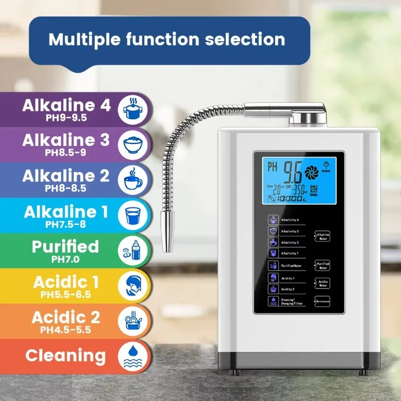AL‑708A Alkaline Water Ionizer Machine Home Tap Water Purifier PH Adjustable Healthy Drinking Water Generator