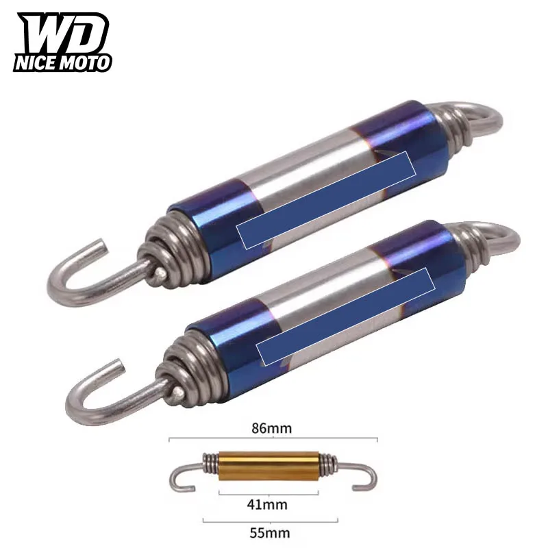 2 Stück für 86 mm Universal-Motorrad-ATV-Auspufffederhaken aus Edelstahl, drehbare Metallfedern für Yamaha – Detail 3