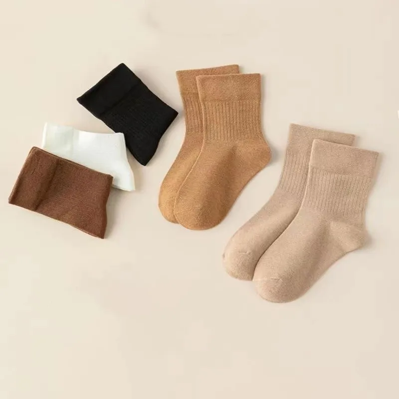 5 Pairs/lot Baby Socks Newborn Kids Infant Girls Boys Knee High Sock Toddler Girl Solid Cotton Stripe Plain Long Sock For 0-14 Y