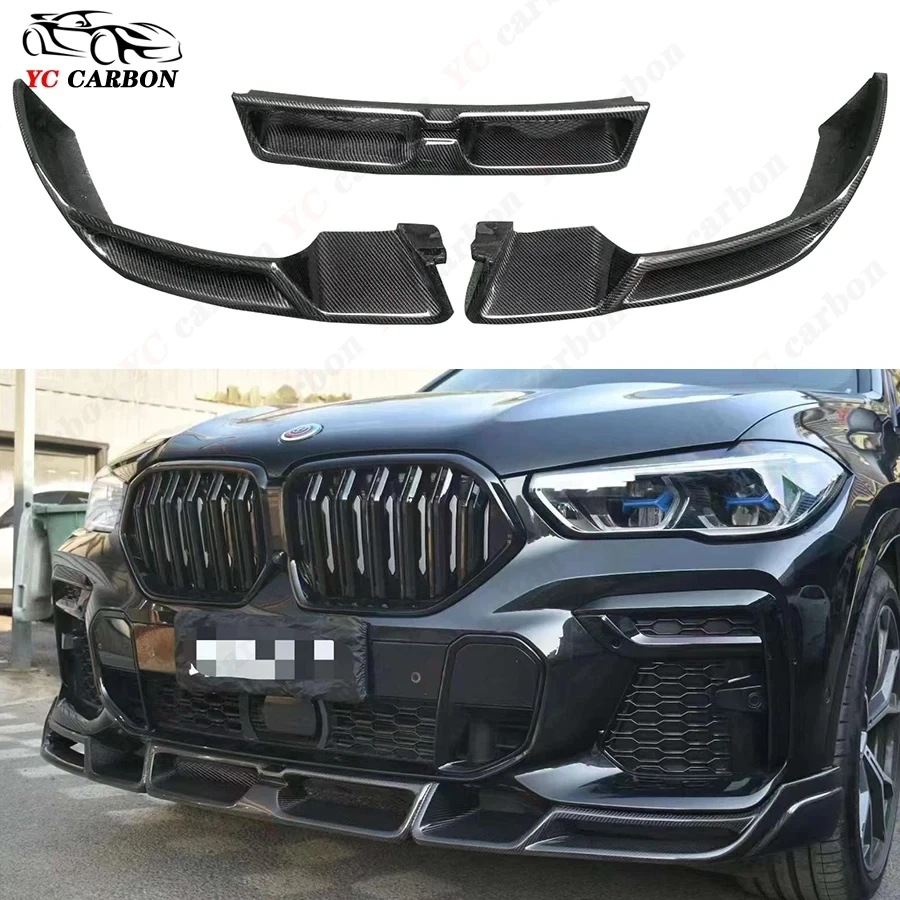 For BMW X6 Series G06 2019-2023 LD Style Carbon Fiber Front lip Car Front Bumper Diverter Spoiler Upgrade body kit