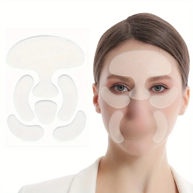 Cerotti per il viso in gel per linee di risciacquo, linee di sopracciglia e rughe degli occhi - Strisce sulla fronte per ridurre le linee sottili e stringere la pelle