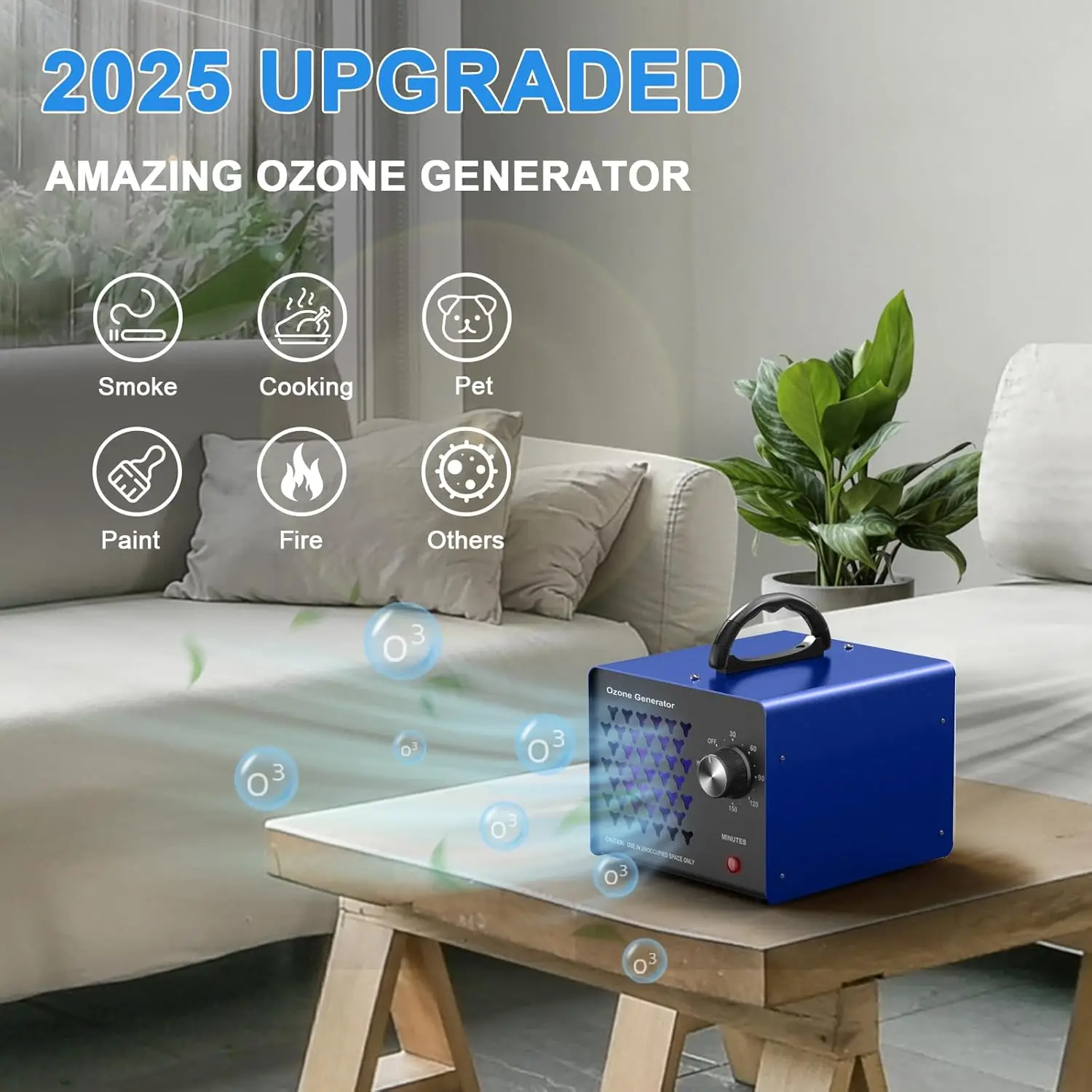 고용량 오존 발생기 70000mg 냄새 제거 최대 6000 평방피트, 연기, 자동차, 지하실, 애완동물 방에 이상적