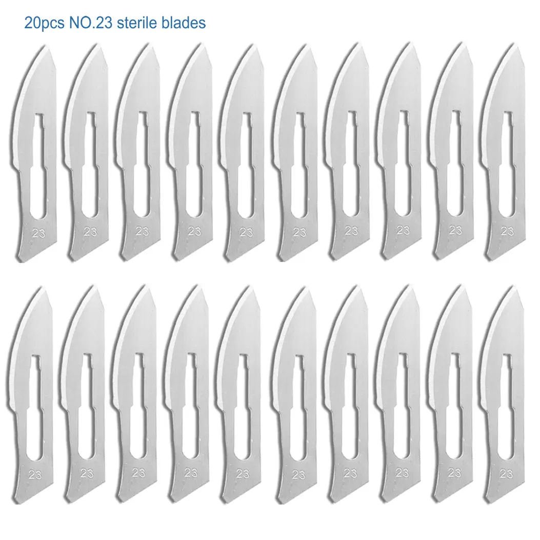 20-100pcs Sterile #10/11/23/Medical Surgical Blades for Eyebrow,Dental,Dissection, Podiatry, Grooming, Acne Removal,Laboratory