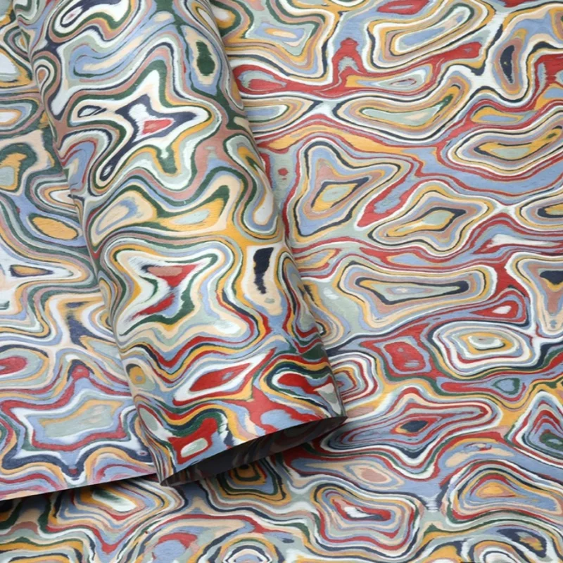 250X58cm Tech Colorful Rainbow Artistic Burl Wood Veneer Sheet for Wall Art DIY Furniture Interior Home Decor Woodwork Panels