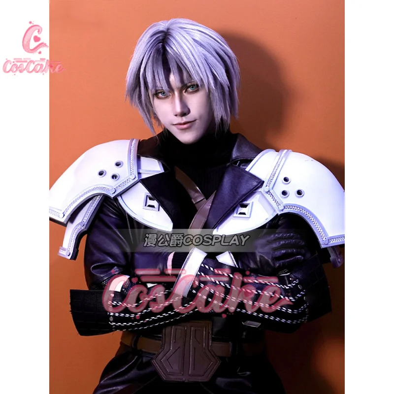 

FF7 Sephiroth Cosplay Costume Black Fantasy Leather Coat and Accessories Full Set and Individual Items Are Sold Custom Size