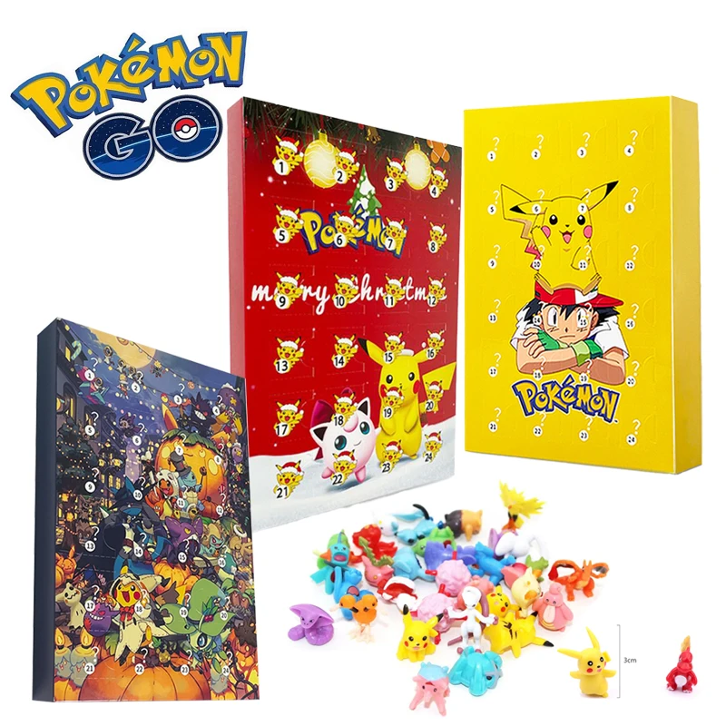 24Pcs Anime Advent Calendar Blind Box Pokemon Figures Christmas Countdown Pikachu Mini PVC Model Toy Kids Xmas Gift