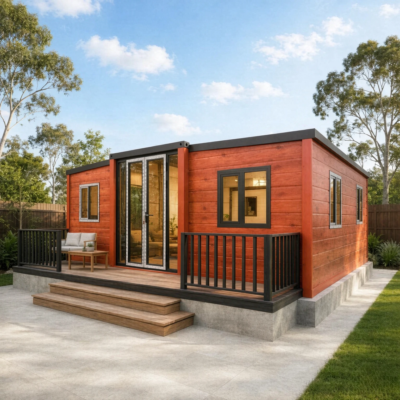 Container House Back Yard House Portable Tiny Home 40 Ft 20Ft Expandable Container House Forest Cabin Folding Room Vacation Room