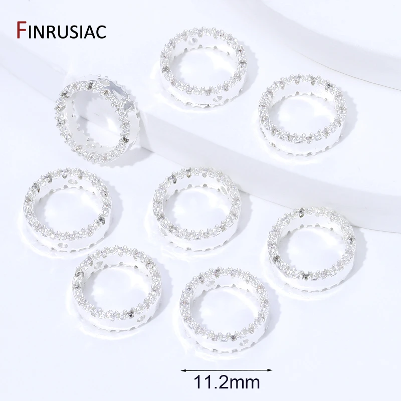 18K vergoldeter Messing-Perlenkäfig für Schmuckherstellung, Zirkon-Rundrahmen-Abstandsperlen für DIY-Armband-Zubehör – Detail 23