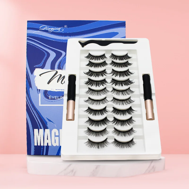 Magnetische Wimpers Kit Met Eyeliner Natuurlijke Dikke Lange Wimpers Extensie Herbruikbare Valse Wimpers Make-Up Tool Tslm1