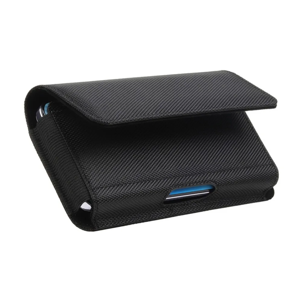 Wear-resistant Oxford fabric horizontal mobile phone bag, magnetic buckle belt, waist bag with slot, men's waist bag