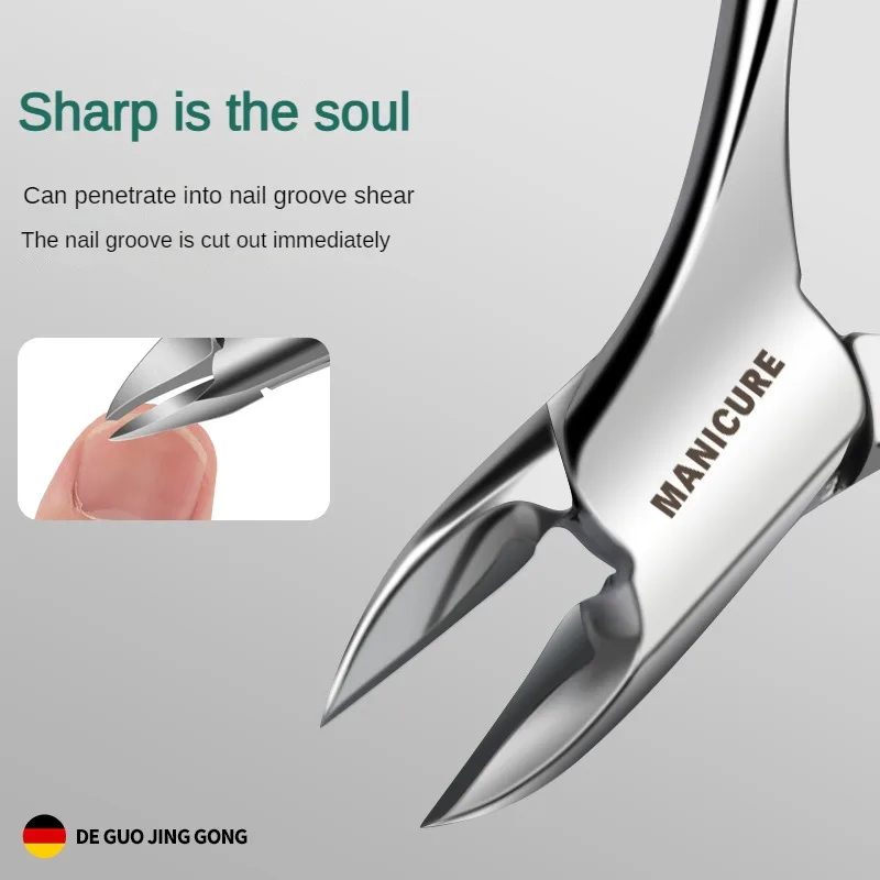 Conjunto de manicure e pedicure, cortador de unhas profissional de aço inoxidável, ferramentas com kit de estojo de viagem