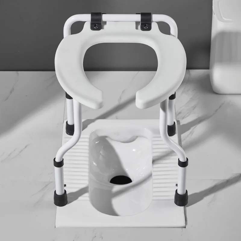 Adjustable Folding Toilet Seat Riser Portable Commode Chair for Elderly Pregnant Women Alloy Bathroom