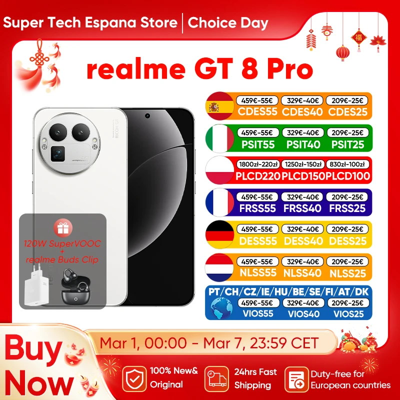 realme GT 8 Pro 2026 Neues Smartphone 5g Globale Version Snapdragon 8 Elite Gen 5 6,79'' Amoled-Bildschirm 200 MP Ultra Clarity Telefoto 120 W Ultra Charge 50 W kabelloses Laden NFC