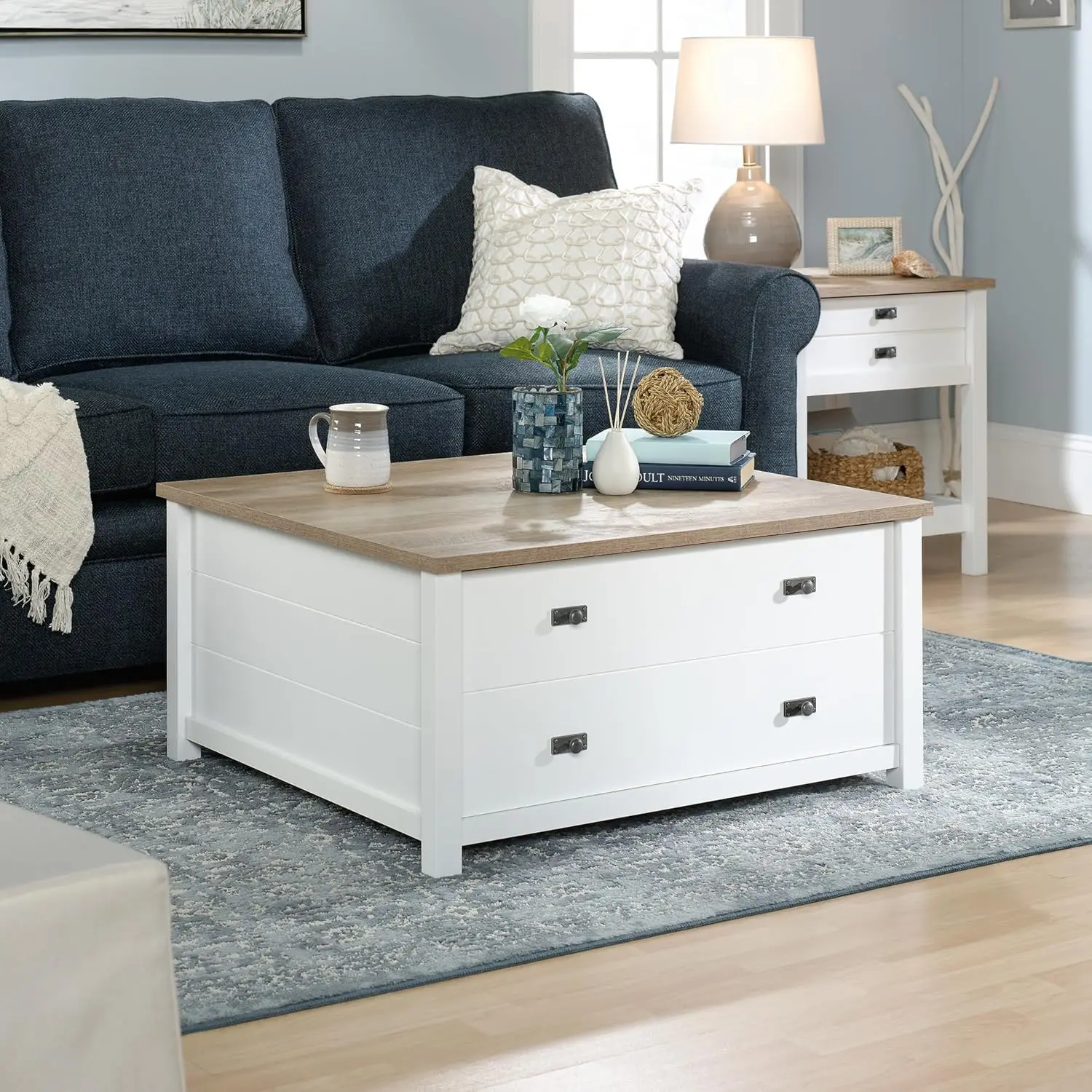 Cottage Road Coffee Table, Soft White Finish